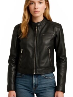 Harley Davidson Women’s Black Leather Jacket Size Medium